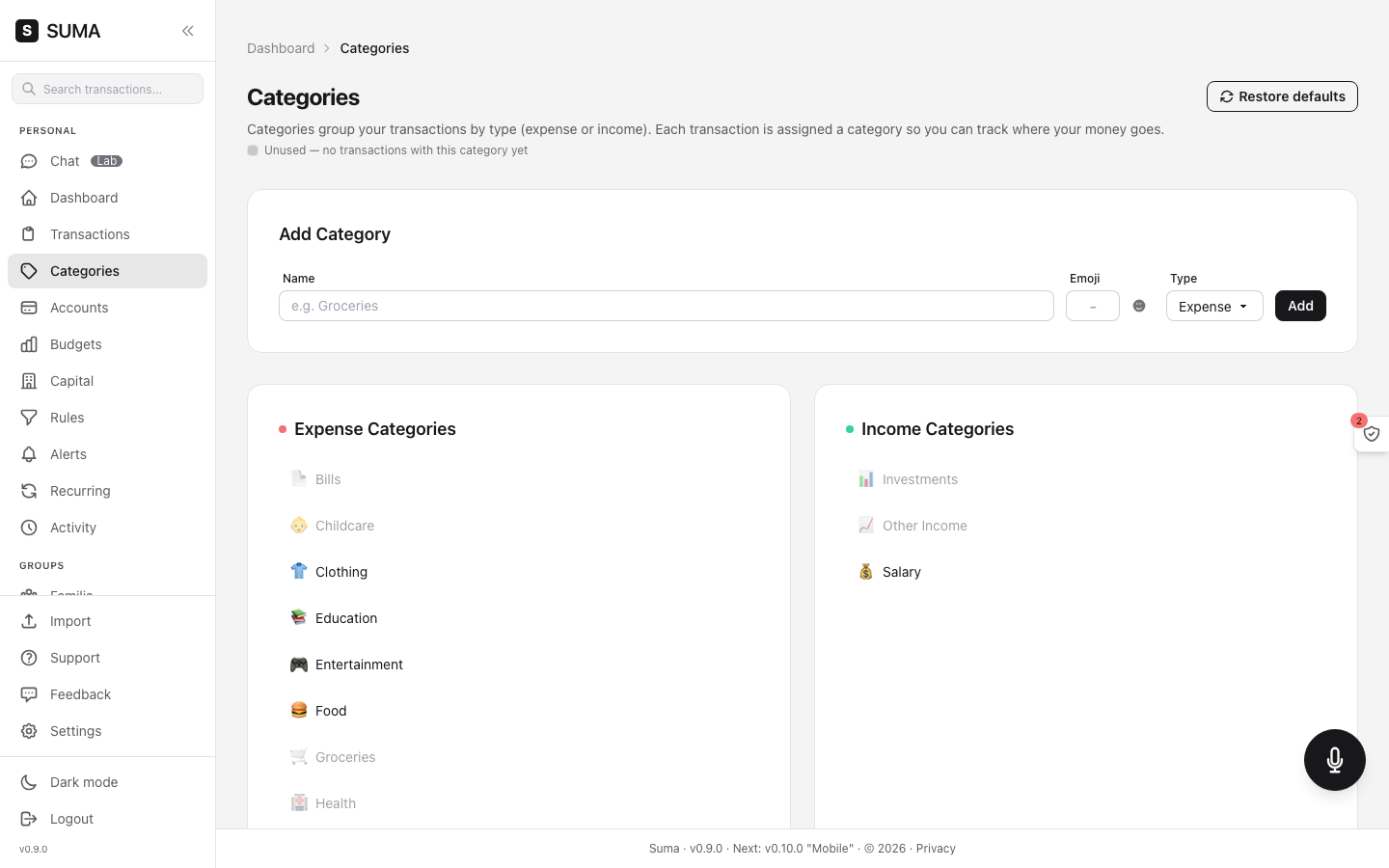 Categories